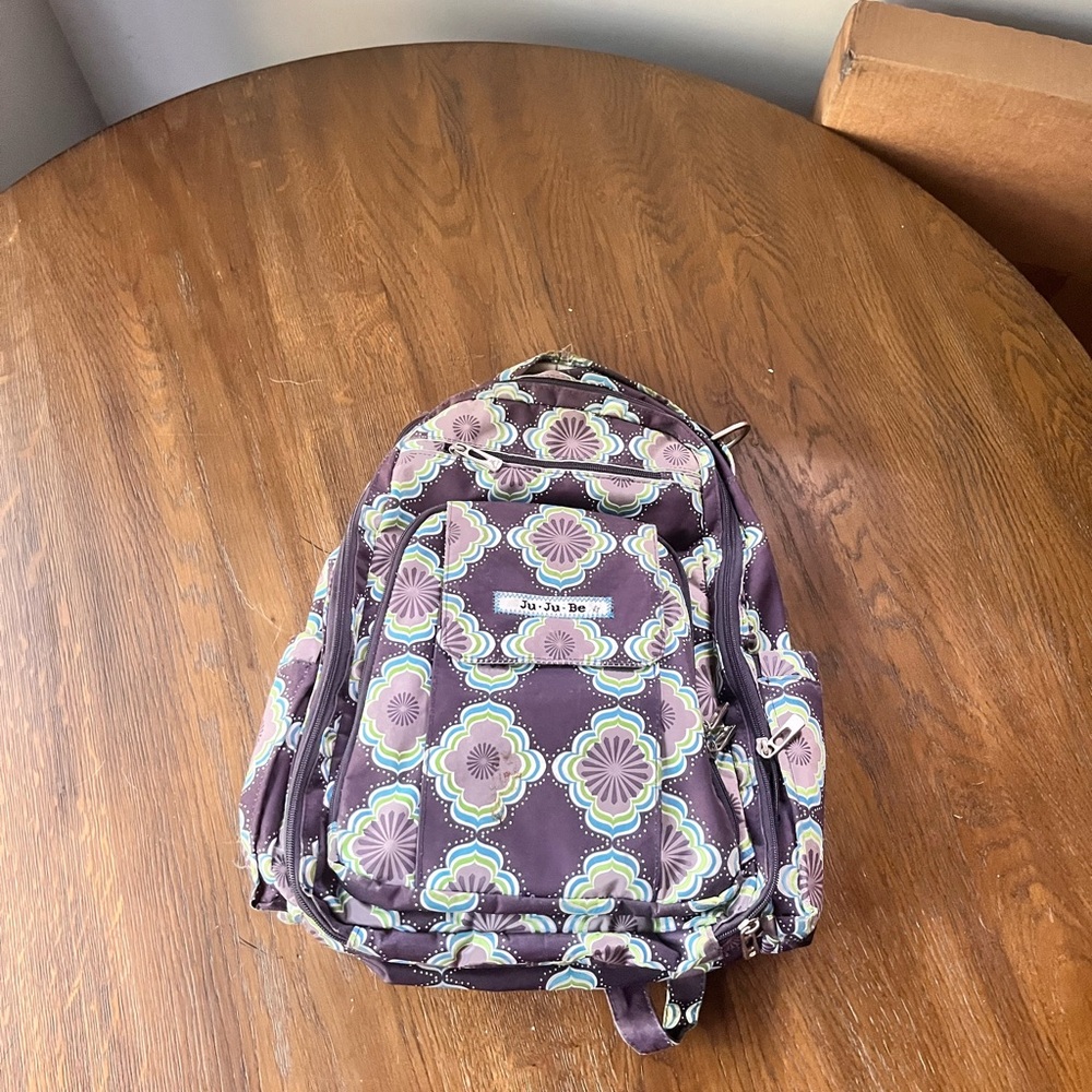 Ju-Ju-Be Purple and Green Floral Backpack